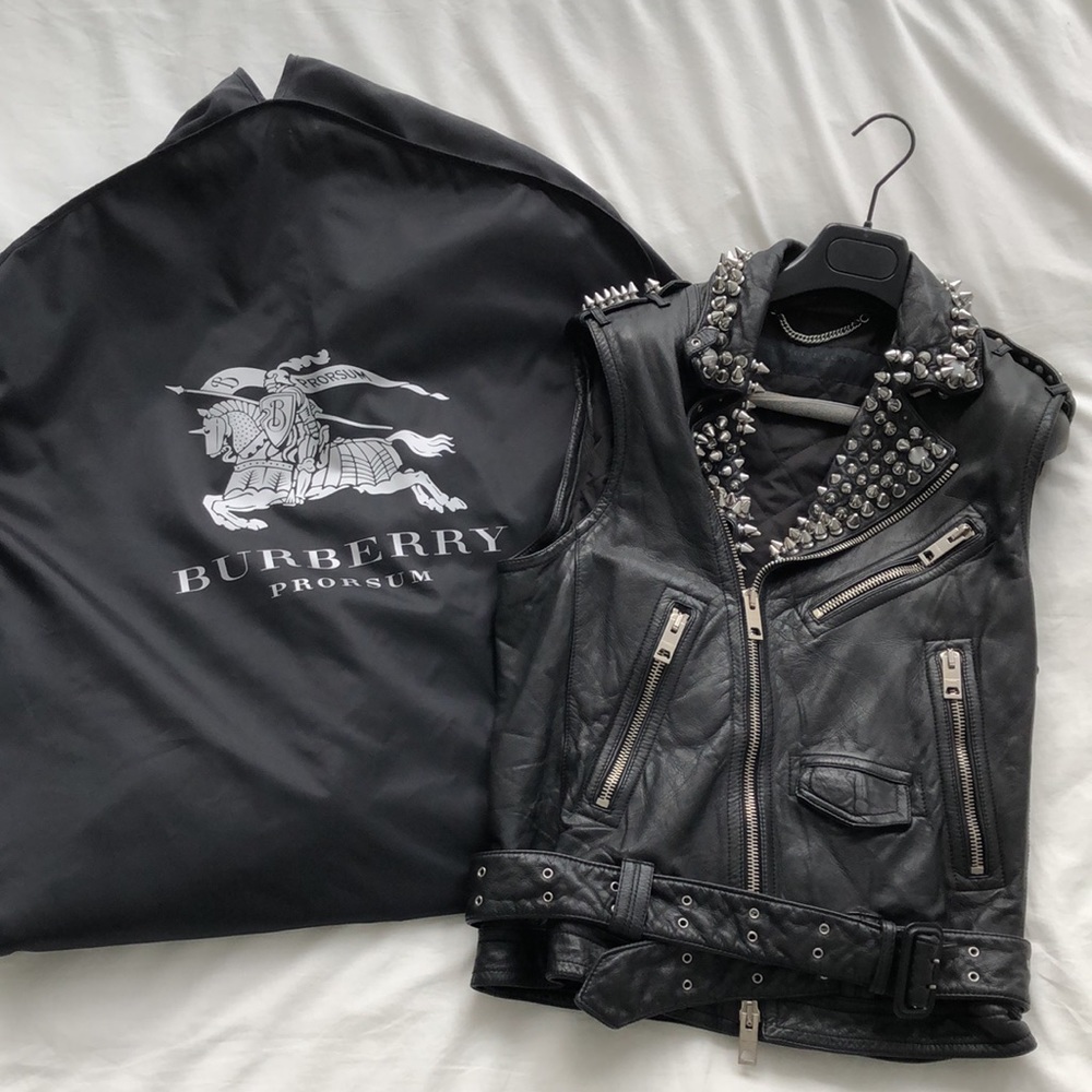 Burberry Prorsum SS11 Studded Leather Biker Vest